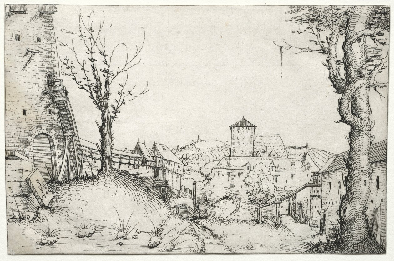 Gården til et slot, 1546. af Augustin Hirschvogel