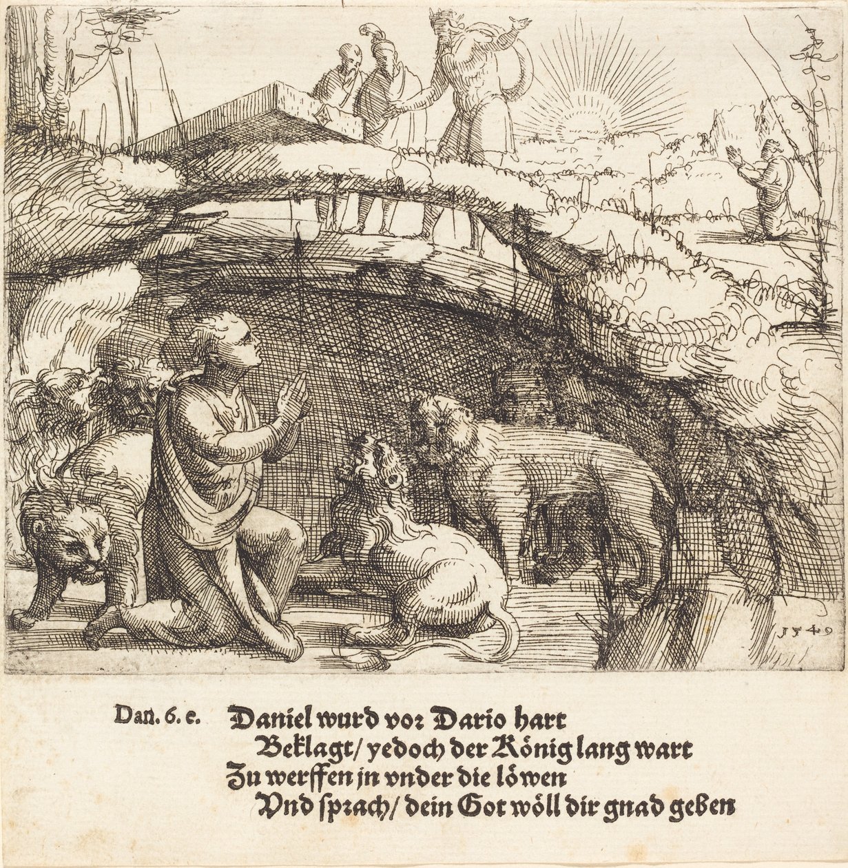 Daniel i Løvernes Hule af Augustin Hirschvogel