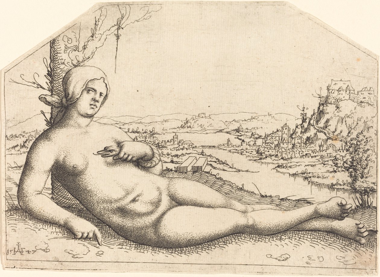 Død af Cleopatra, 1547. af Augustin Hirschvogel