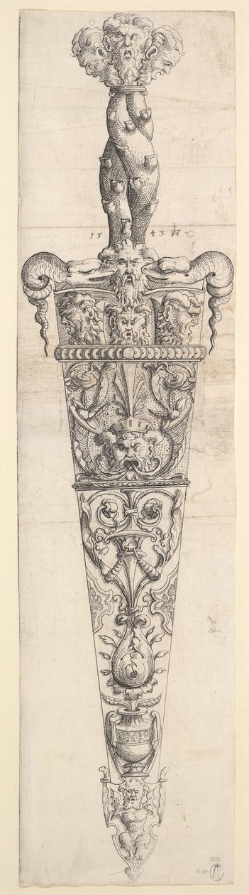 Design til en dolk og skede, 1543. af Augustin Hirschvogel