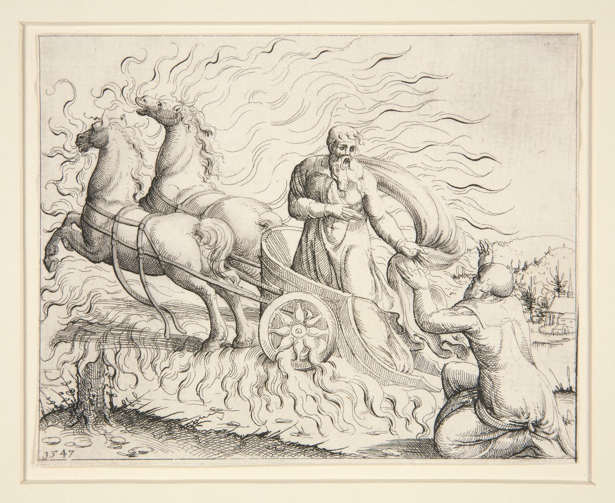 Elias i ildvognen af Augustin Hirschvogel