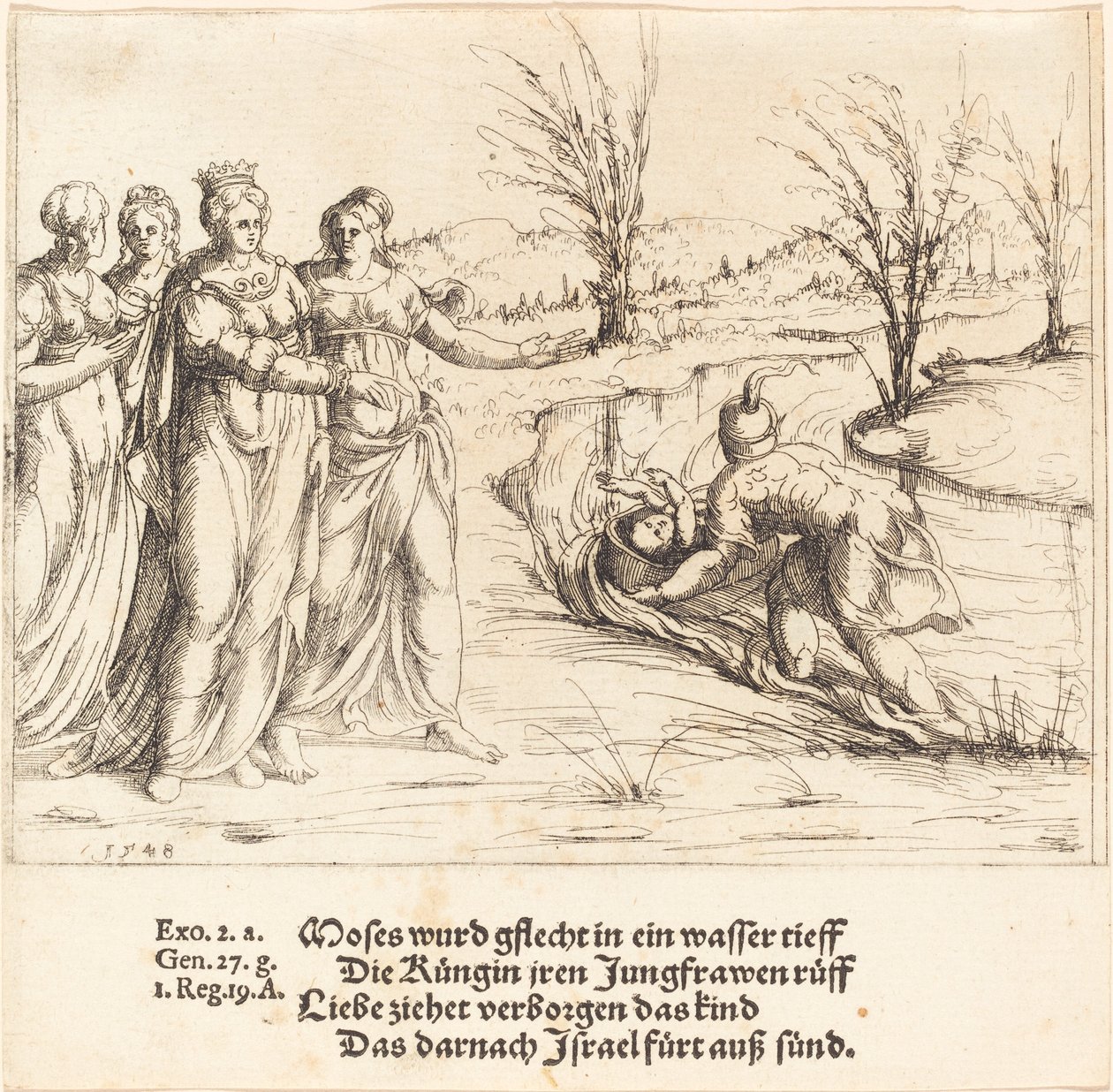 Fundet af Moses af Augustin Hirschvogel