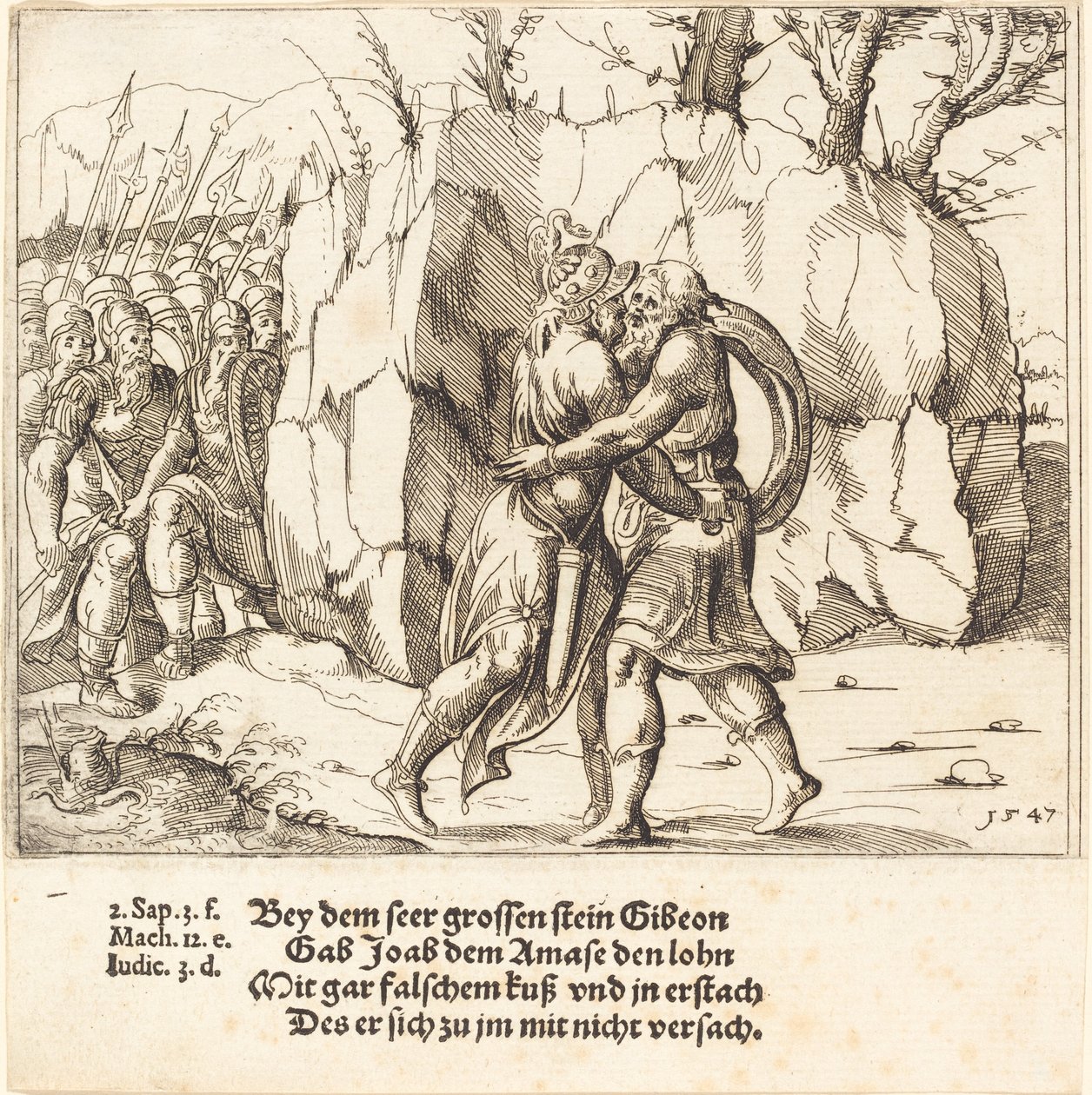 Joab forråder Abner, 1547. af Augustin Hirschvogel