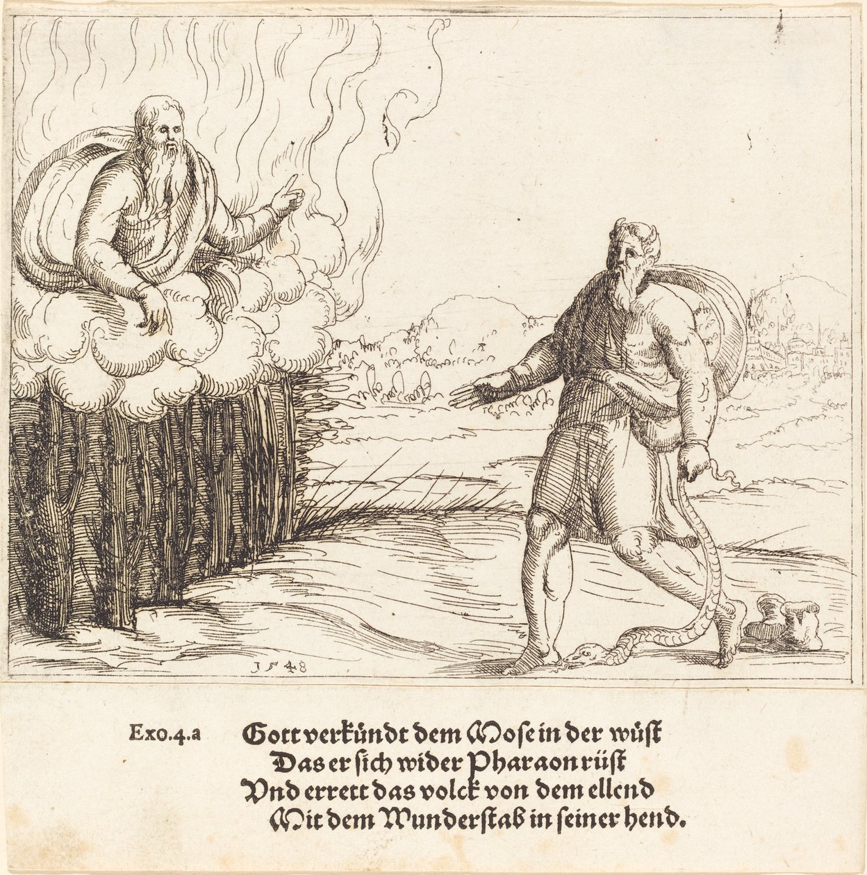 Moses og slangen af Augustin Hirschvogel