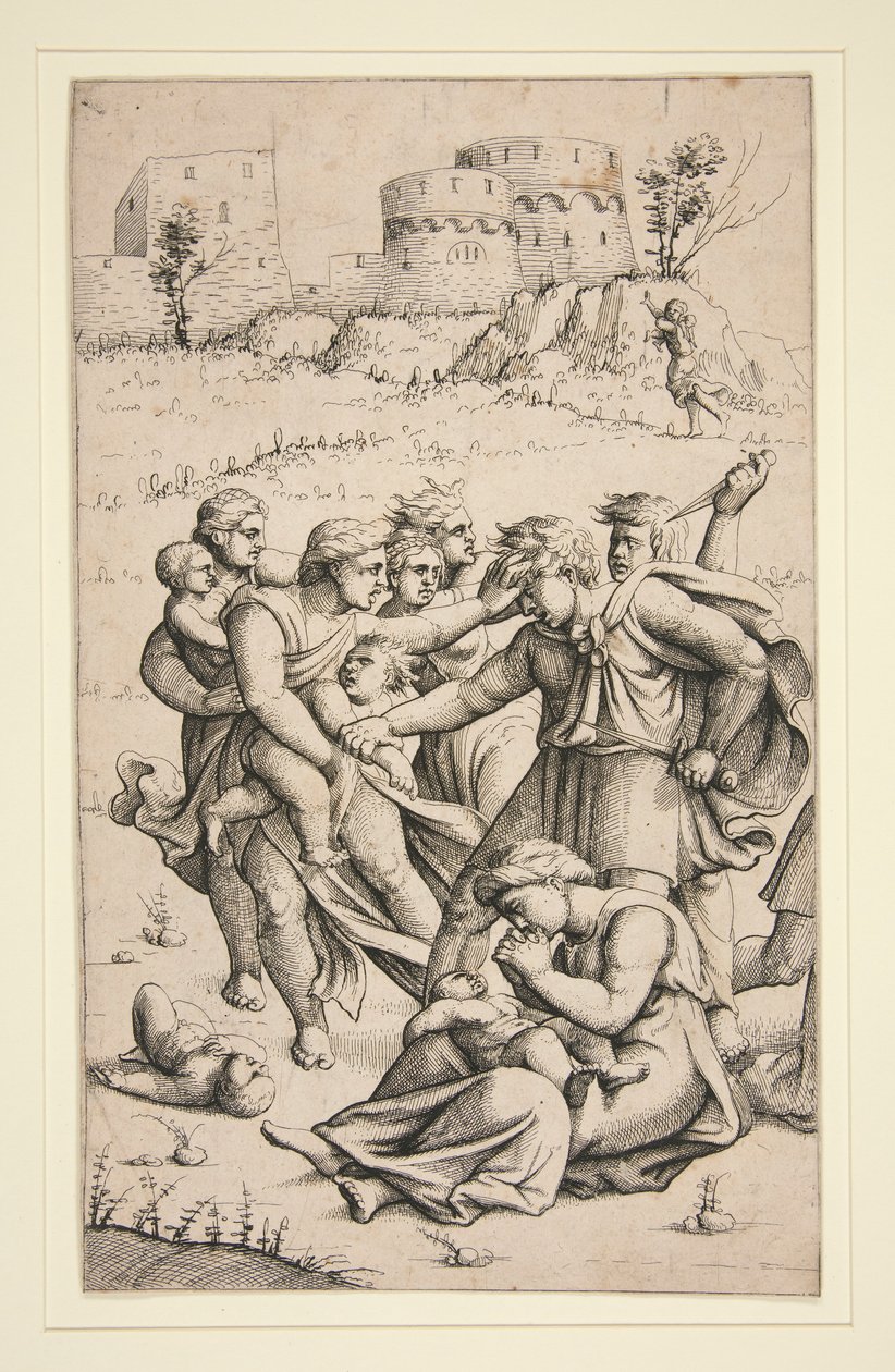 The Massacre of the Innocents (midterark fra serie på 3 ark) af Augustin Hirschvogel