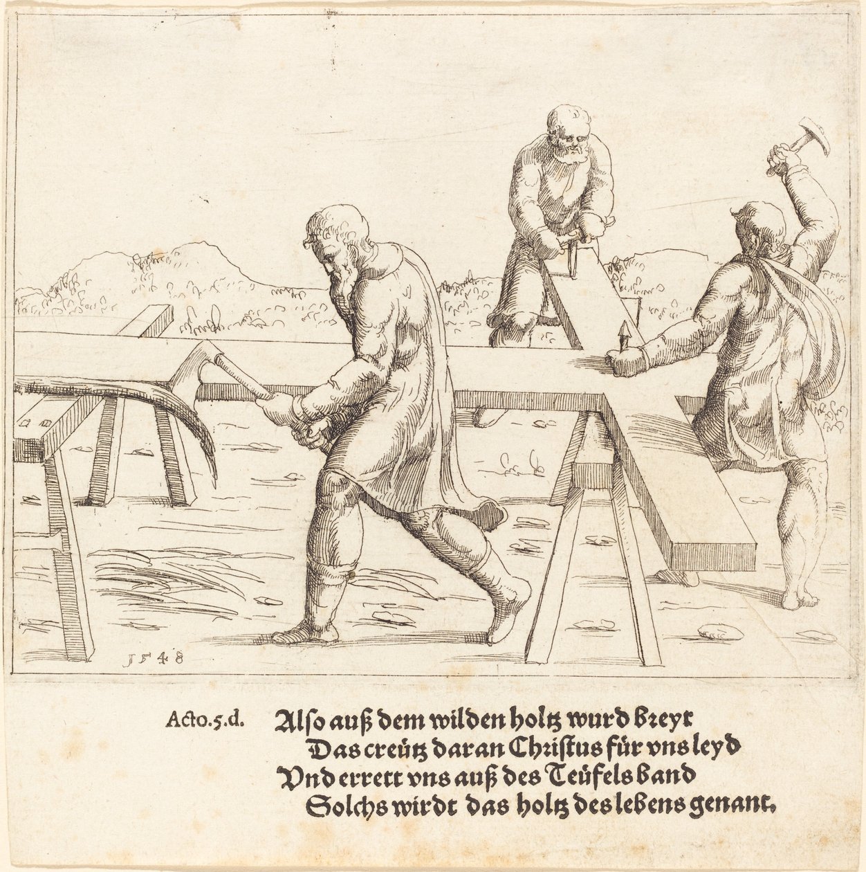 Korsets forberedelse, 1548. af Augustin Hirschvogel