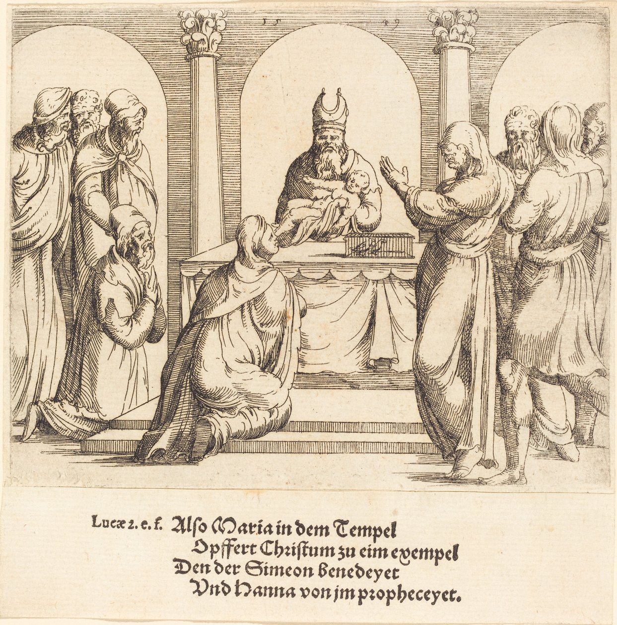 Præsentationen i templet af Augustin Hirschvogel