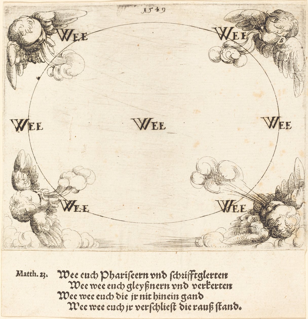 Ve er udtalt om begærlighed, 1549. af Augustin Hirschvogel