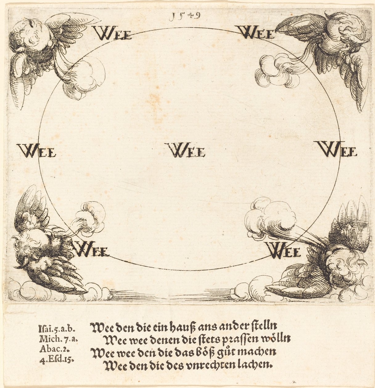 Ve er udtalt over de skriftkloge og farisæerne, 1549. af Augustin Hirschvogel