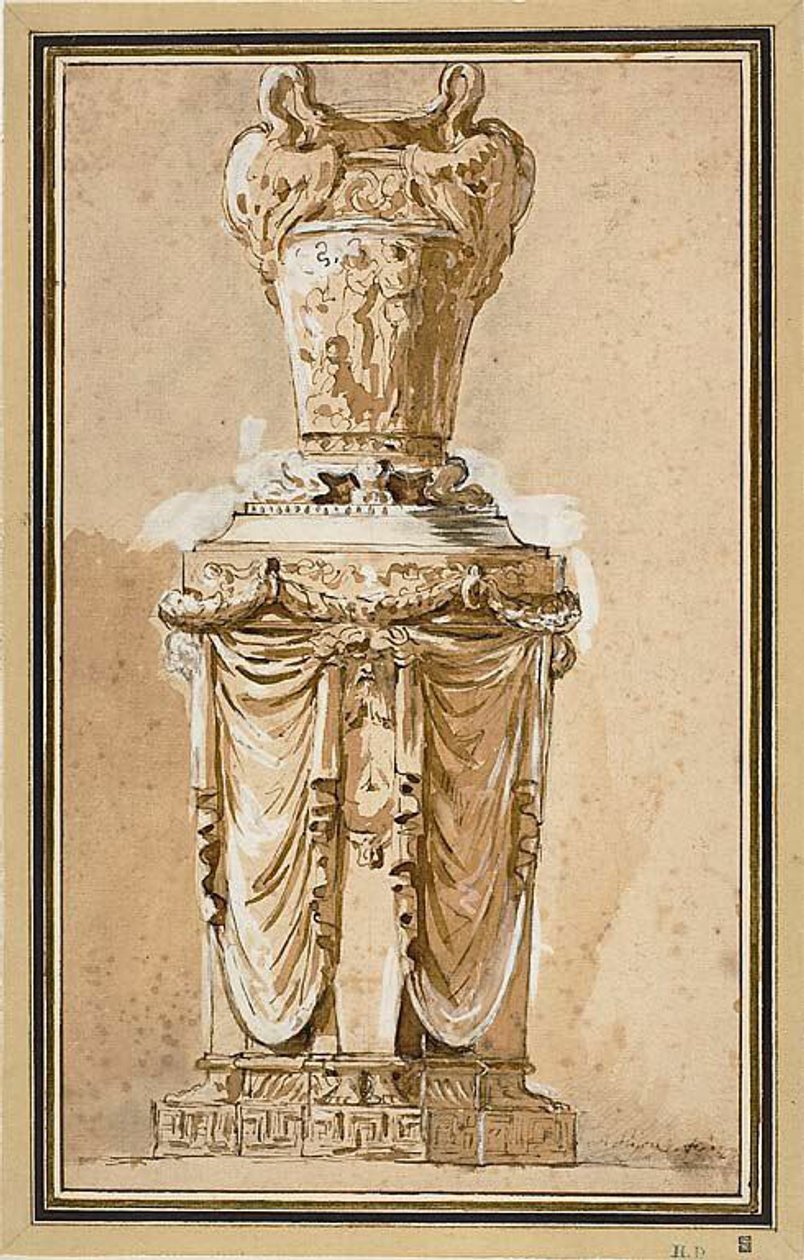 Design til en monumental vase af Augustin Pajou