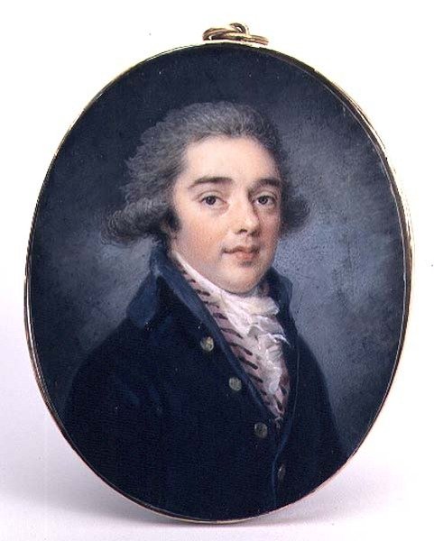 Portræt af en ung mand, ca.1790 (akvarel og gouache) af Augustin Ritt