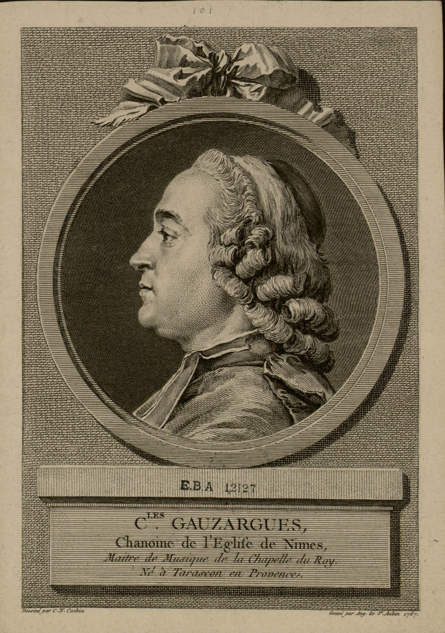 Portræt af Charles Gauzargues 1725-1799, 1767. af Augustin Saint Aubin de