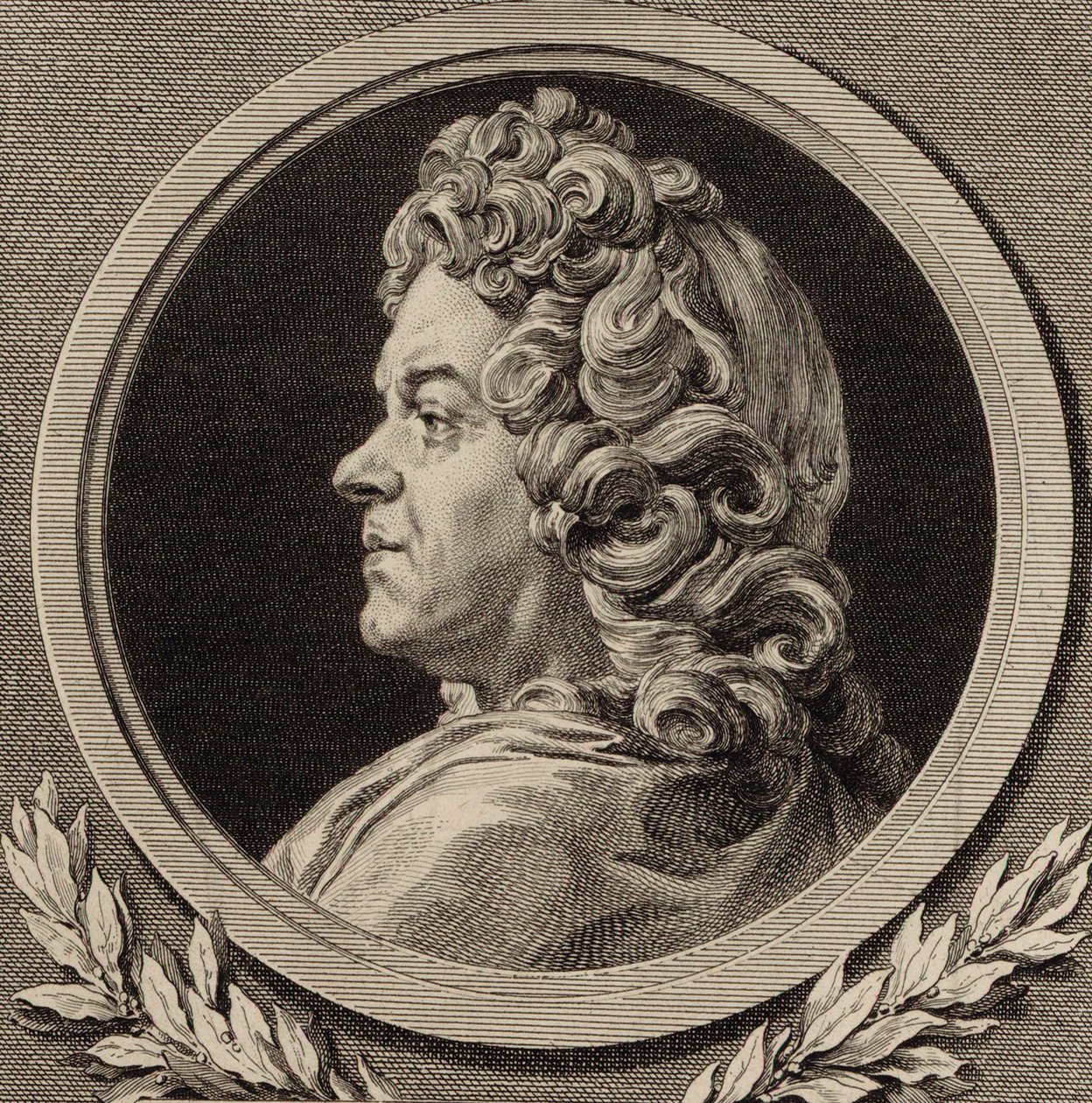 Portræt af komponisten Jean-Baptiste Lully 1632-1687, 1770. af Augustin Saint Aubin de