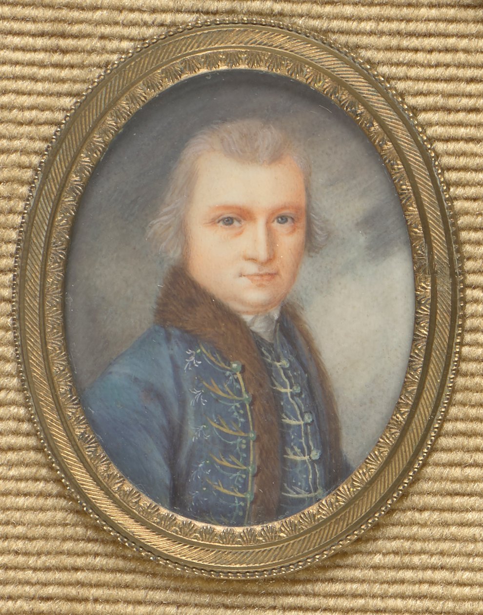 Herreportræt med blå revers af Augustin Théodule Ribot