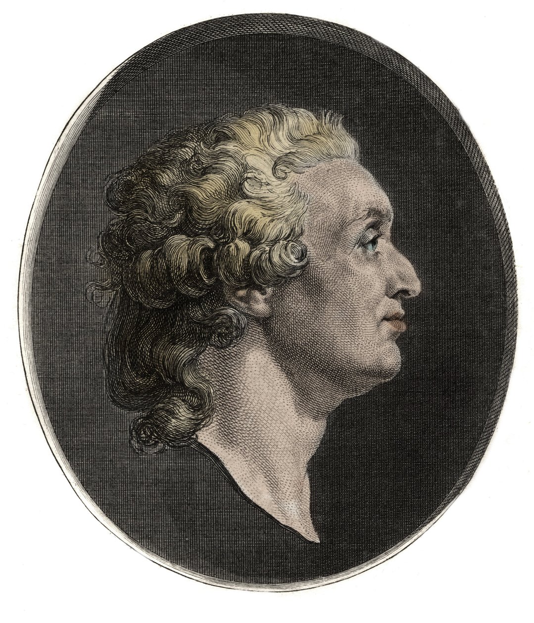 Portræt af Marie Jean Antoine Nicolas de Cartat, Marquis de Condorcet (1743 - 1794) efter Augustin Saint-Aubin - 1736-1807 - af Augustin de (after) Saint Aubin