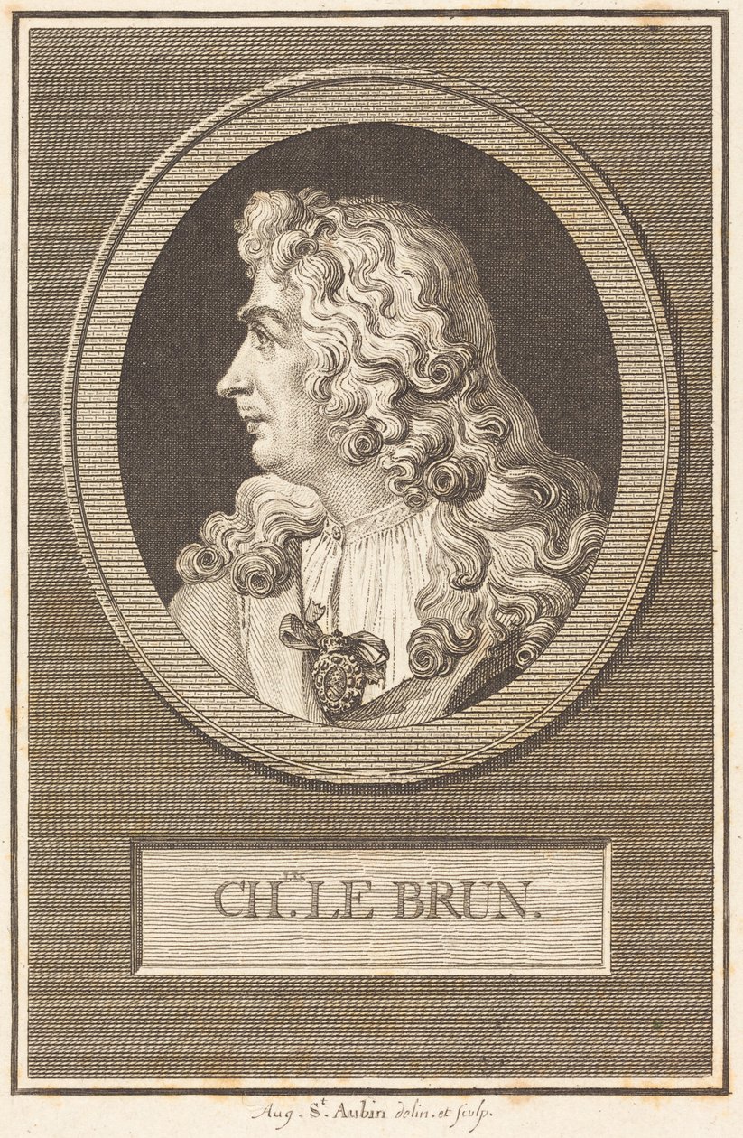 Charles Le Brun af Augustin de Saint-Aubin