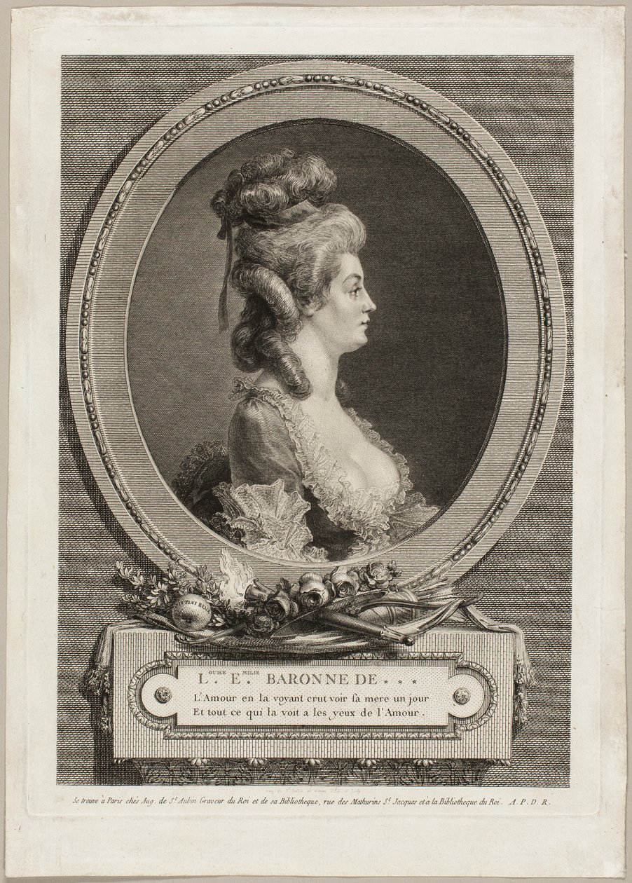 Louise Émilie, baronesse af *** Frankrig af Augustin de Saint-Aubin