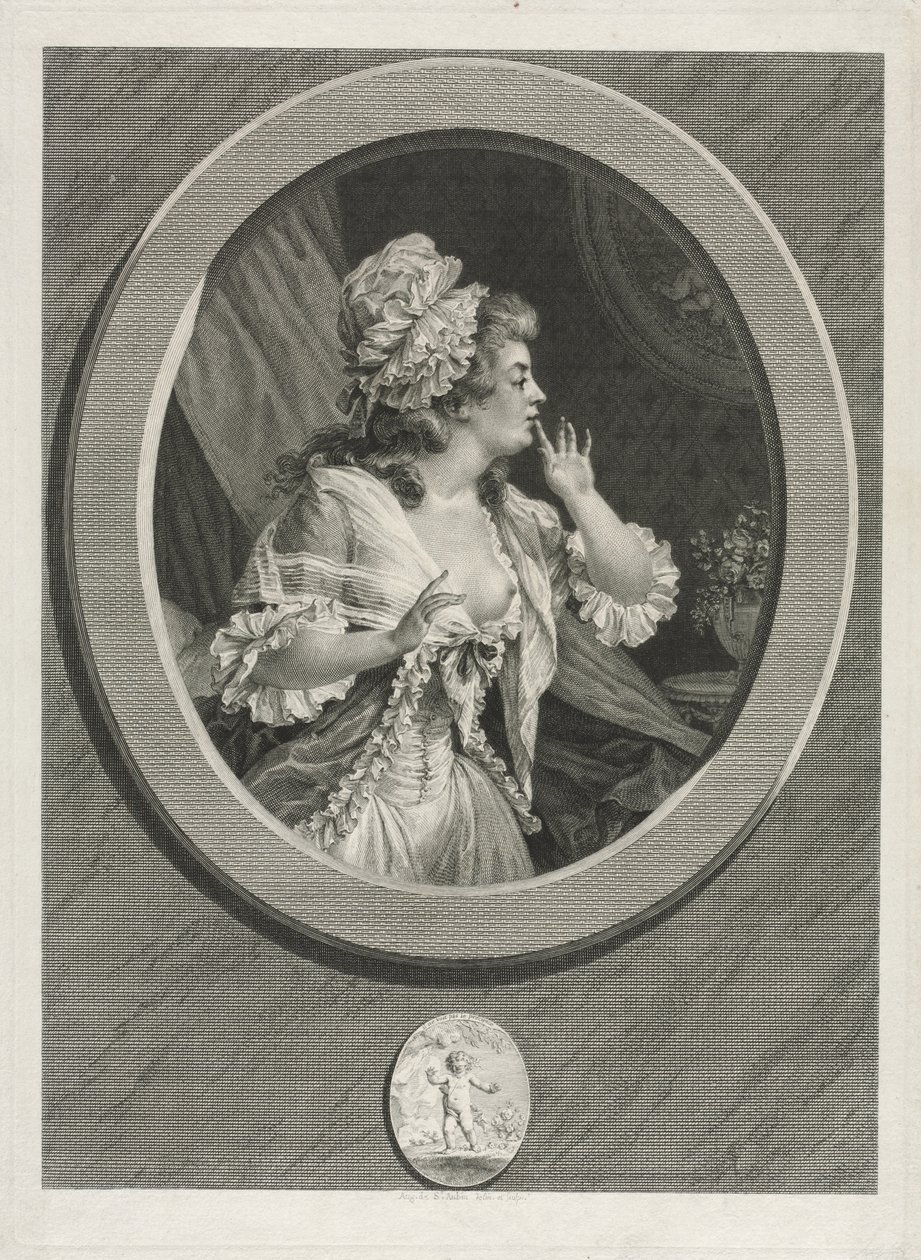Vær i det mindste diskret, og du kan regne med mig, 1789. af Augustin de Saint Aubin