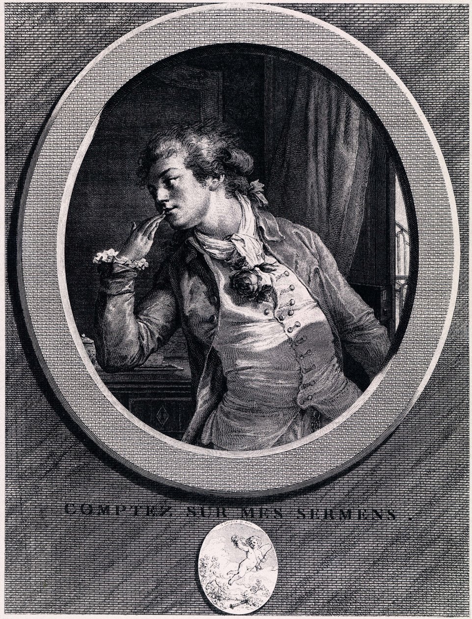 Regn med mine eder!, 1789 af Augustin de Saint Aubin