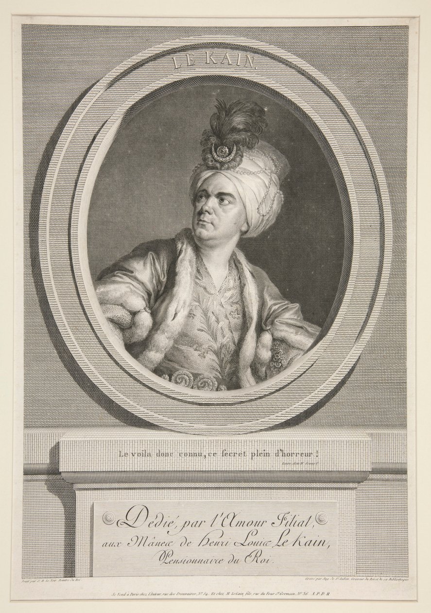 Henri Louis Cain (kaldet Le Kain) (1728-1778) af Augustin de Saint Aubin