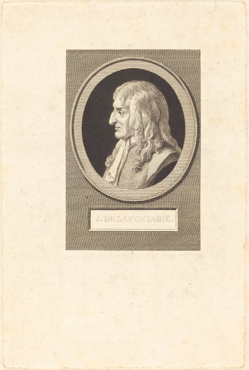 Jean de La Fontaine af Augustin de Saint Aubin