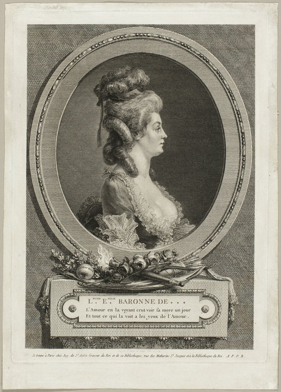 Louise Émilie, baronesse af *** Frankrig af Augustin de Saint Aubin