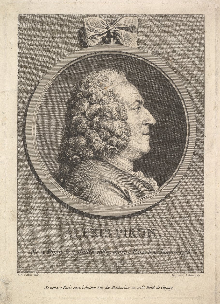 Portræt af Alexis Piron, 1776. af Augustin de Saint Aubin
