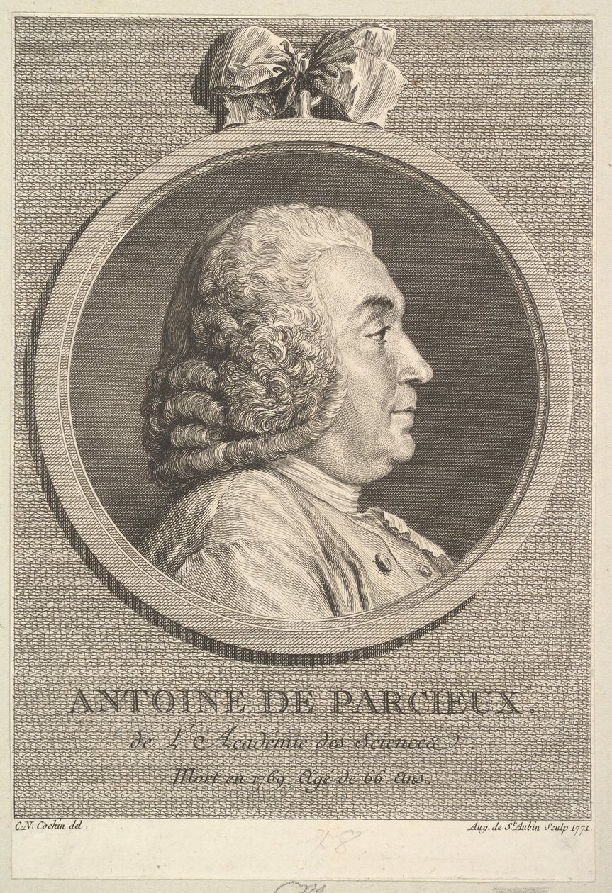 Portræt af Antoine de Parcieux, 1771. af Augustin de Saint Aubin