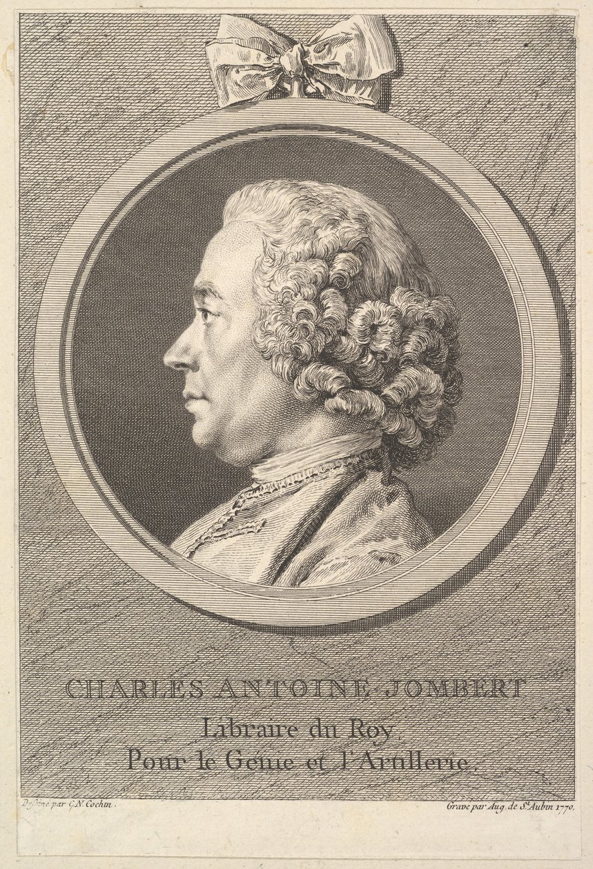 Portræt af Charles-Antoine Jombert, 1770. af Augustin de Saint Aubin