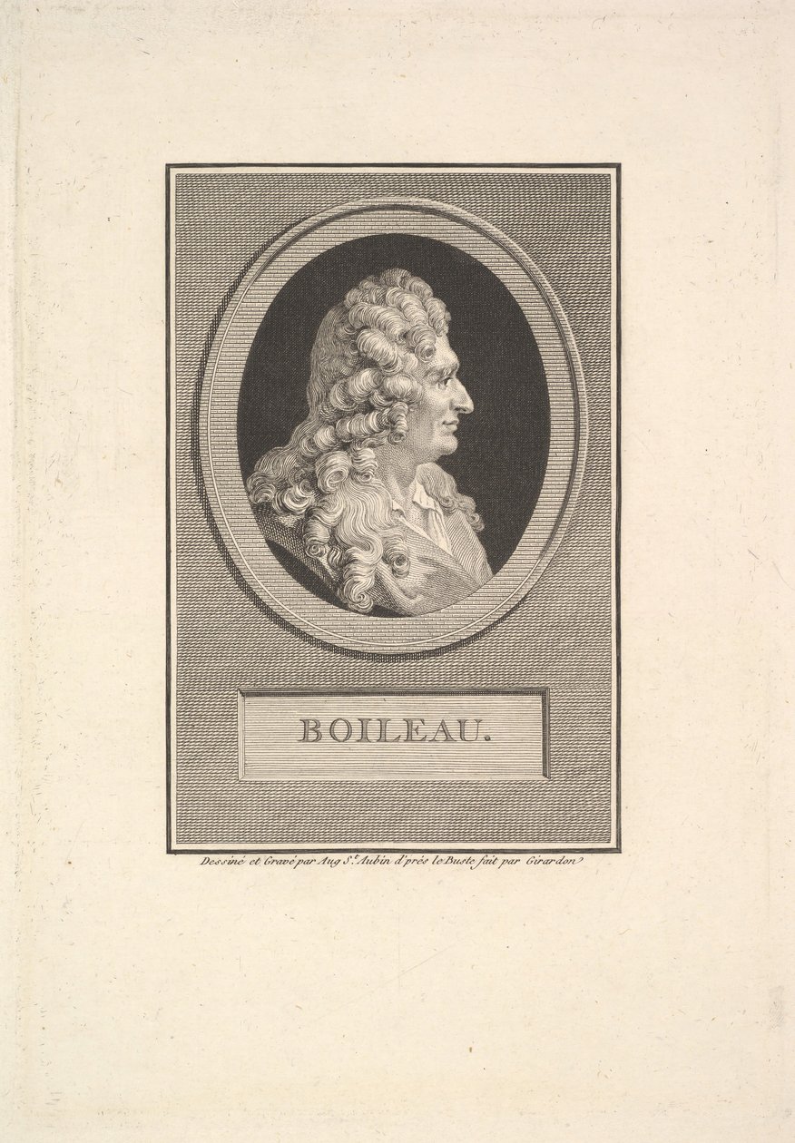 Portræt af Despréaux Nicolas Boileau, 1800. af Augustin de Saint Aubin