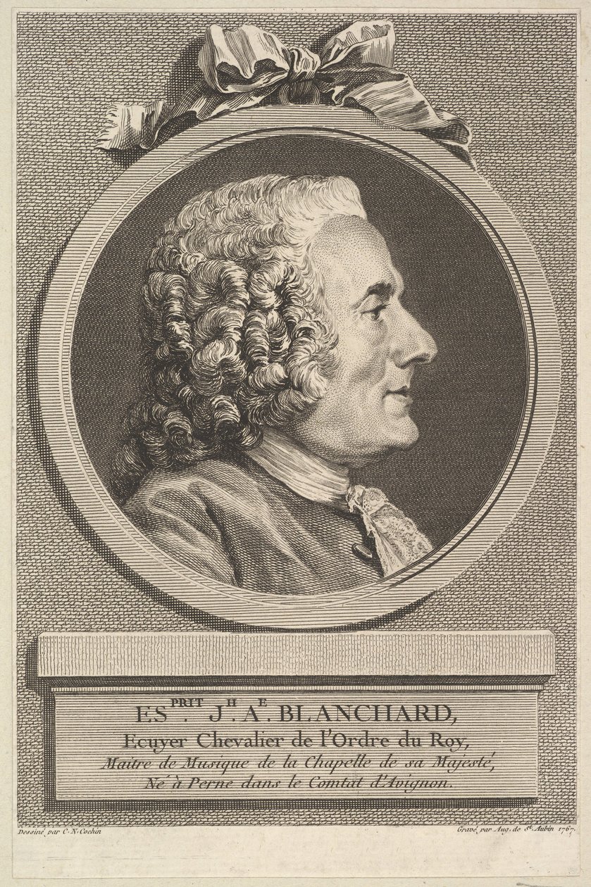 Portræt af Esprit-Joseph-Antoine Blanchard, 1767. af Augustin de Saint Aubin