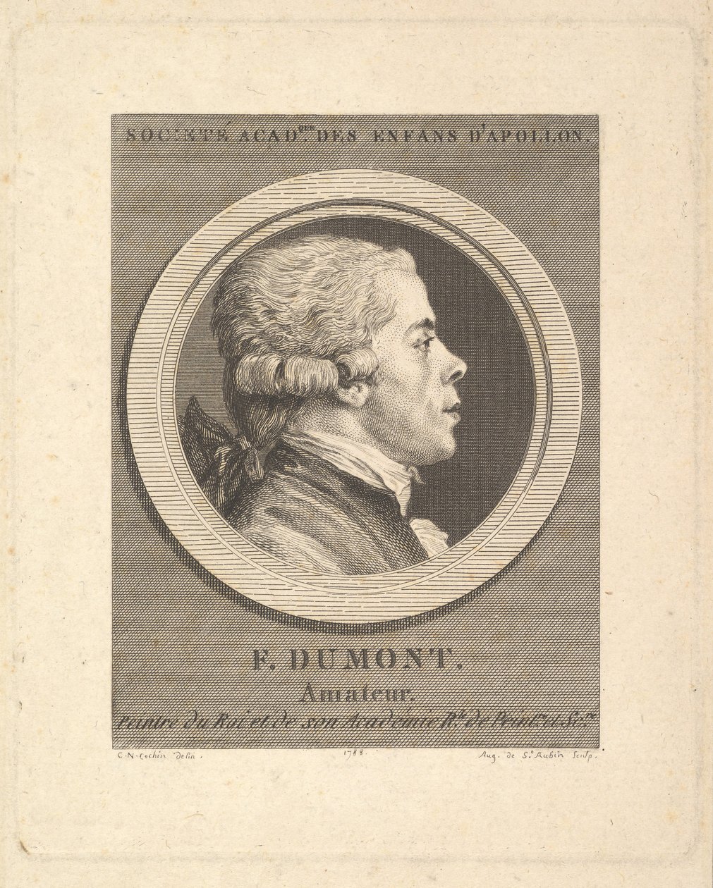 Portræt af Francois Dumont, 1788. af Augustin de Saint Aubin