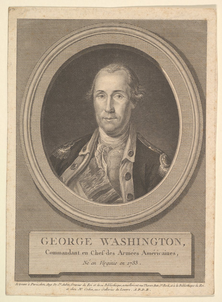 Portræt af George Washington, august 1836. af Augustin de Saint Aubin