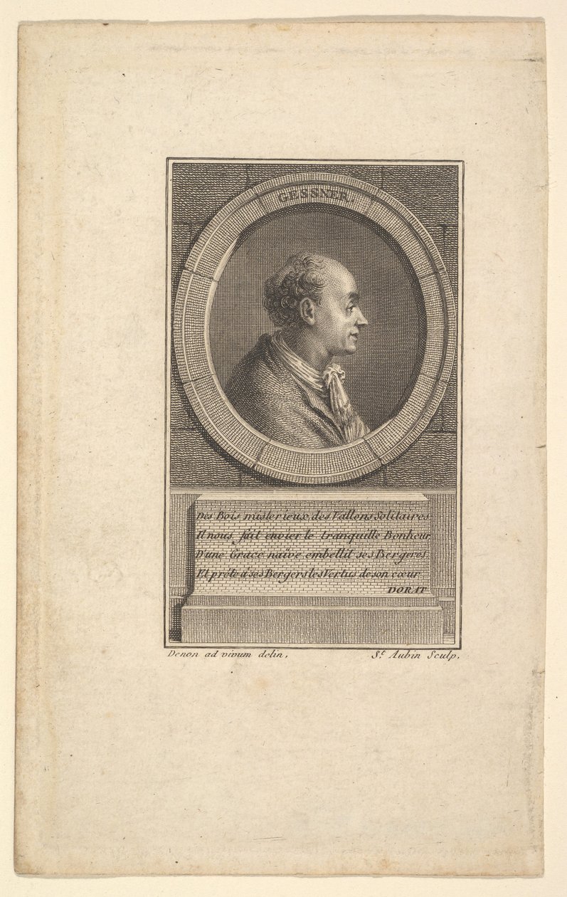 Portræt af Gessner, 1775. af Augustin de Saint Aubin