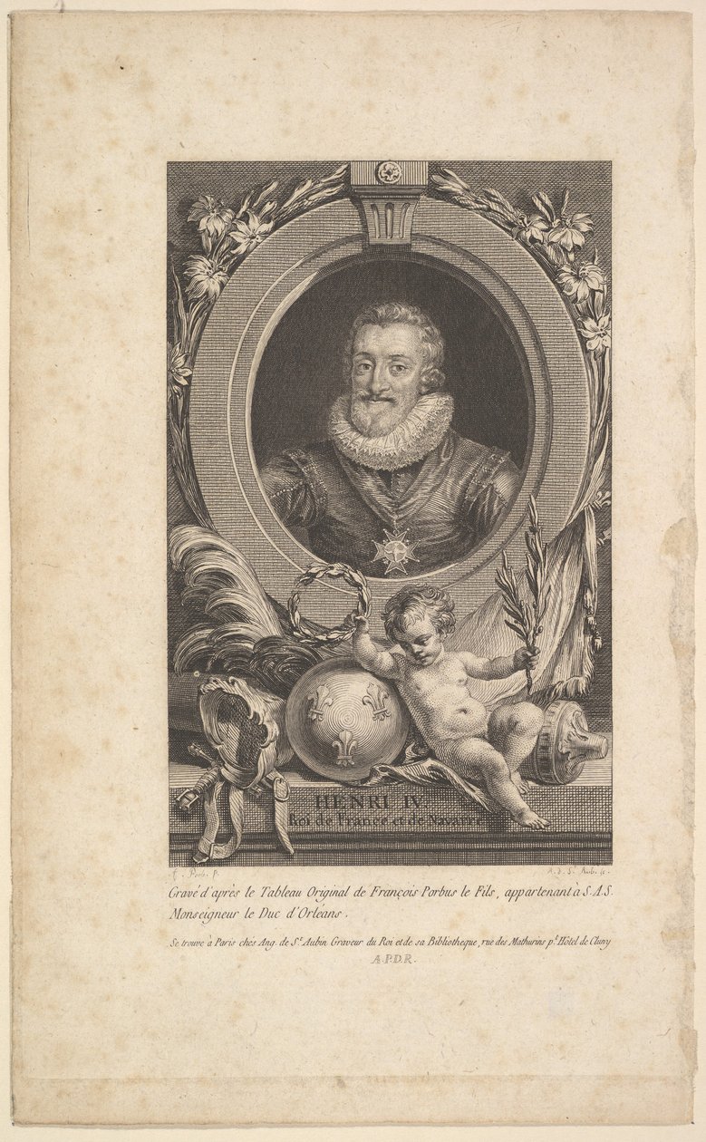 Portræt af Henri IV, 1777. af Augustin de Saint Aubin