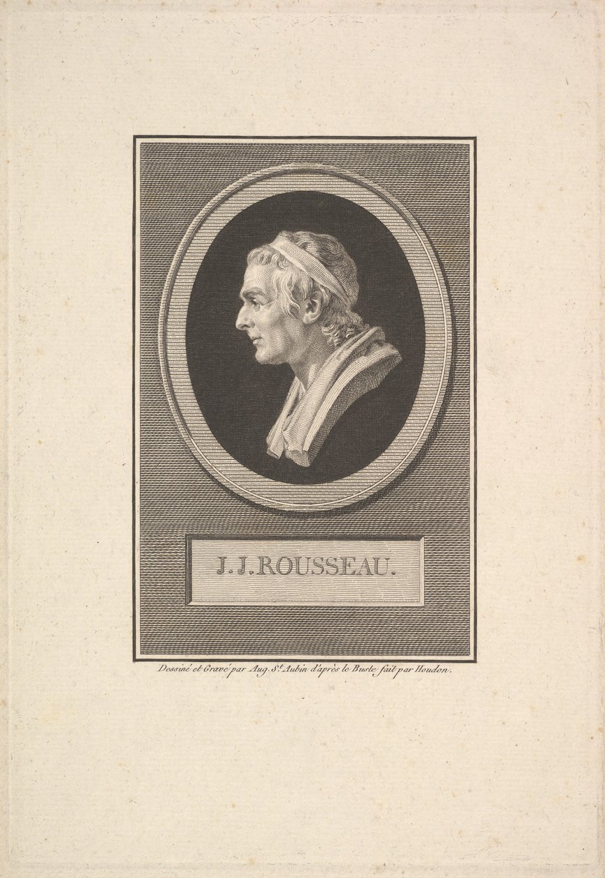 Portræt af J. J. Rousseau, 1801. af Augustin de Saint Aubin