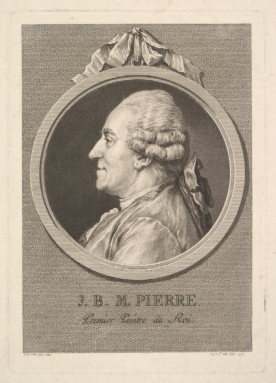 Portræt af Jean-Baptiste-Marie Pierre, 1775. af Augustin de Saint Aubin