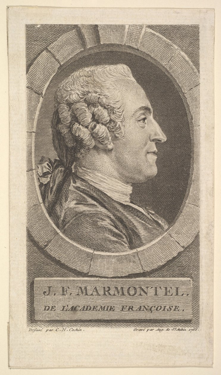 Portræt af Jean-Francoise Marmontel, 1765. af Augustin de Saint Aubin