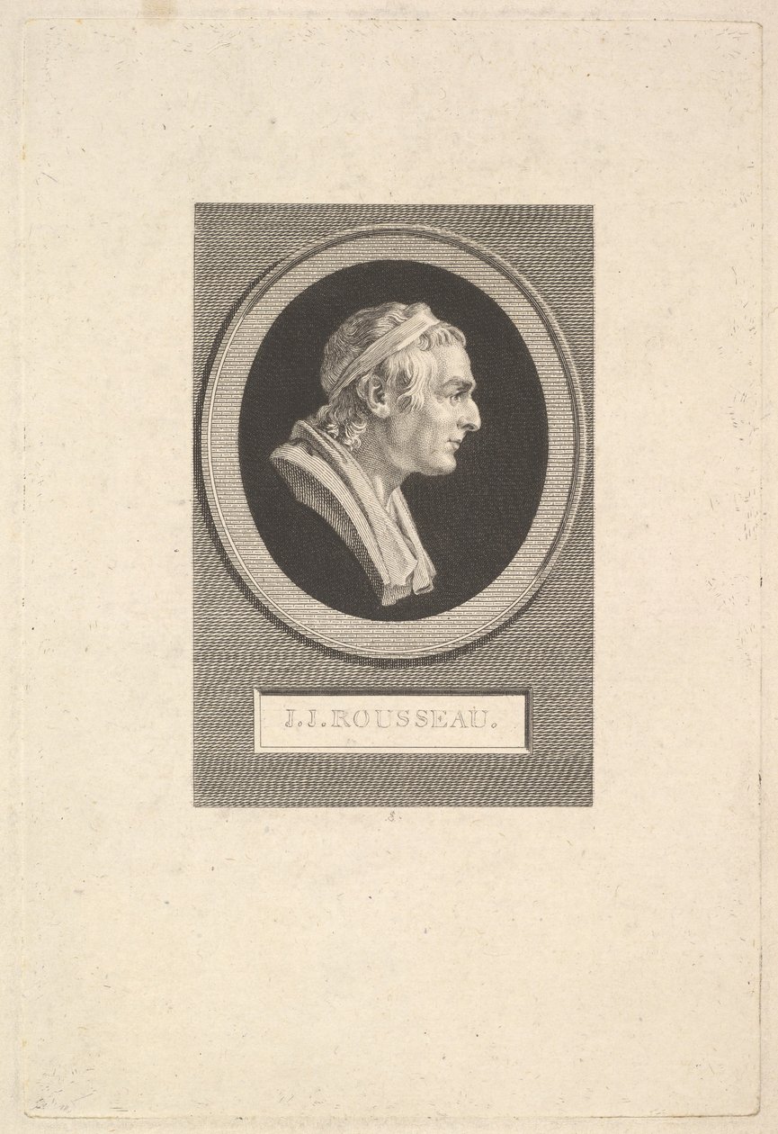 Portræt af Jean-Jacques Rousseau, 1801. af Augustin de Saint Aubin