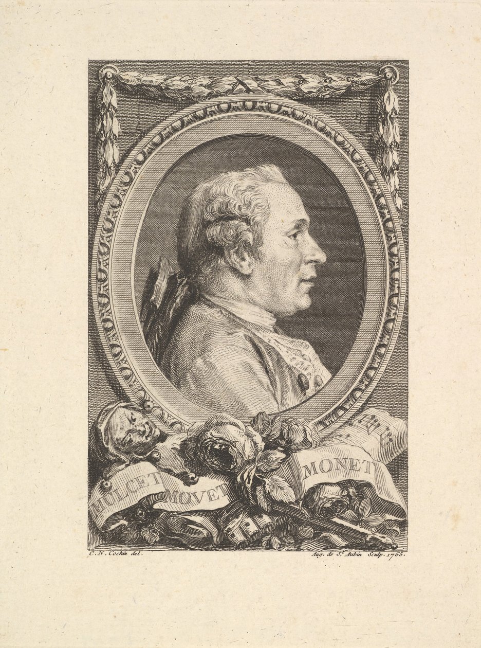 Portræt af Jean Monnet, 1765. af Augustin de Saint Aubin