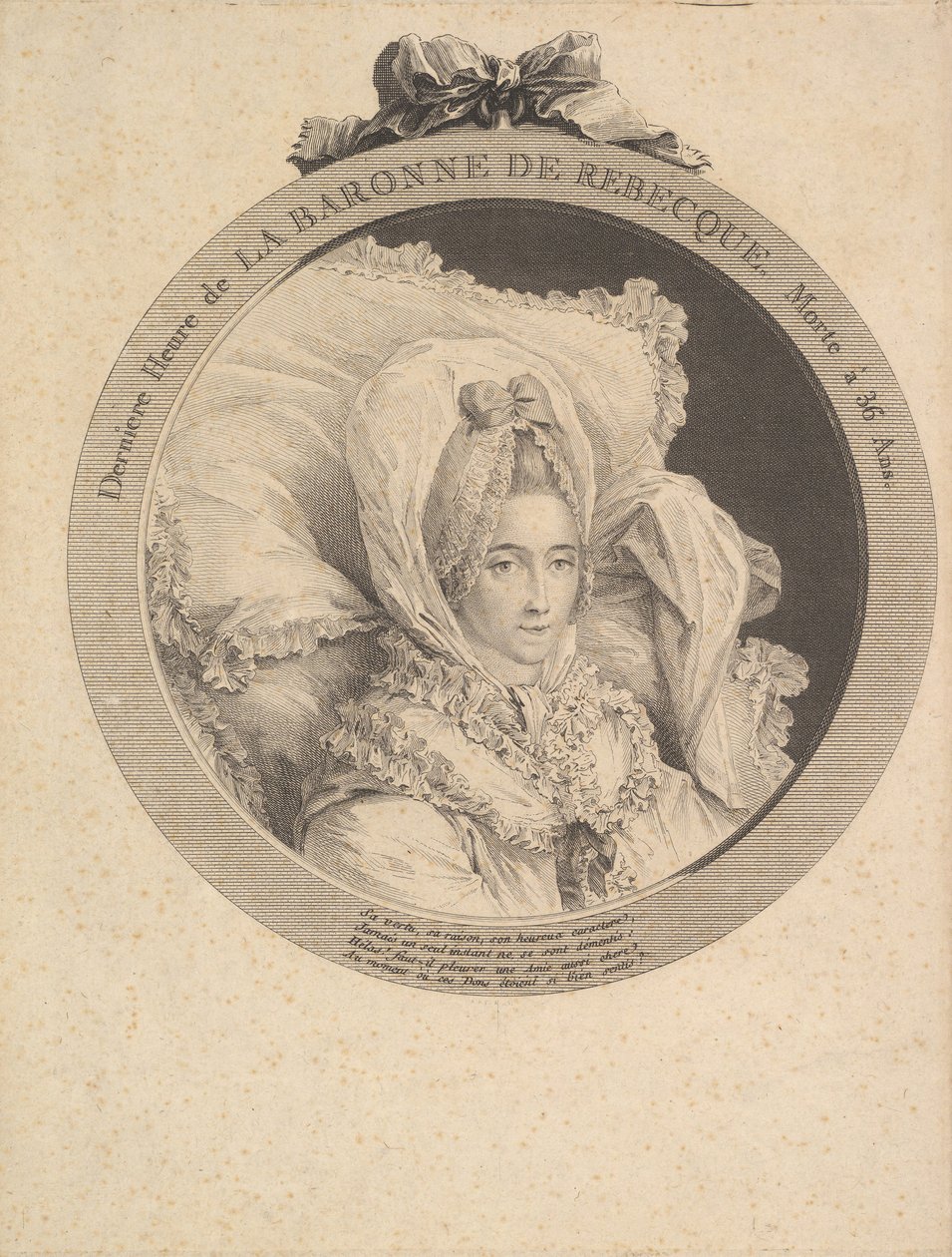 Portræt af baronesse de Rebecque, 1780. af Augustin de Saint Aubin