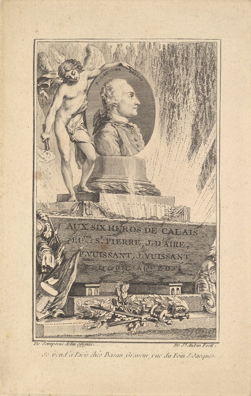 Portræt af Pierre Laurent de Belloy, ca. 1765. af Augustin de Saint Aubin