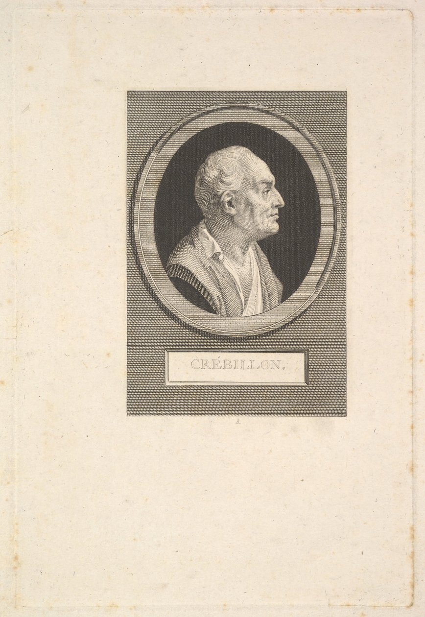 Portræt af Prosper Jolyot de Crébillon, ca. 1802. af Augustin de Saint Aubin