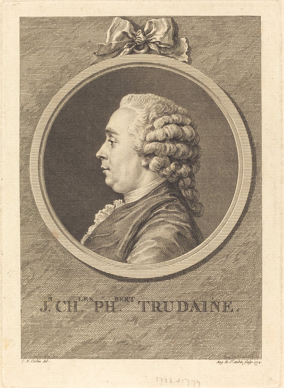 Jean-Charles-Philibert Trudaine af Augustin de Saint Aubin after Charles Nicolas Cochin II