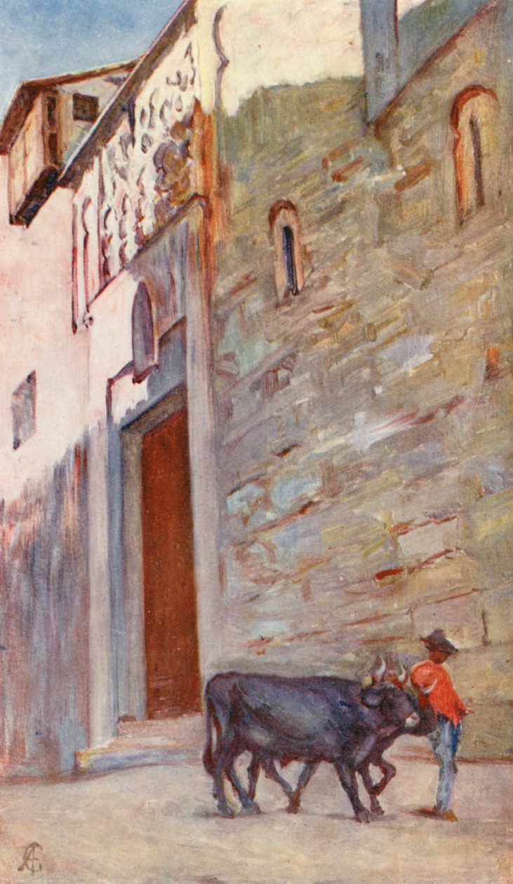 En gade i Toledo (farvelitografi) af Augustine Fitzgerald