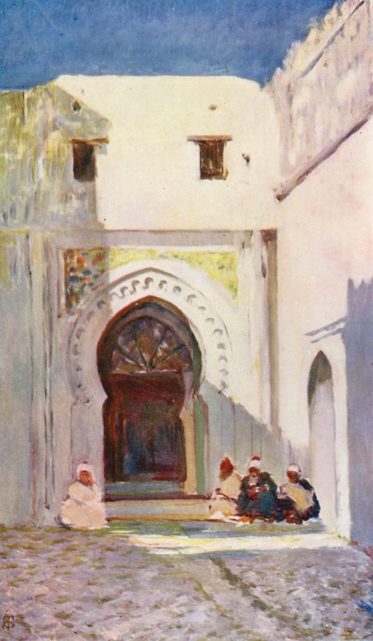 Indgang til sultanens palads, Tanger (farvelitografi) af Augustine Fitzgerald