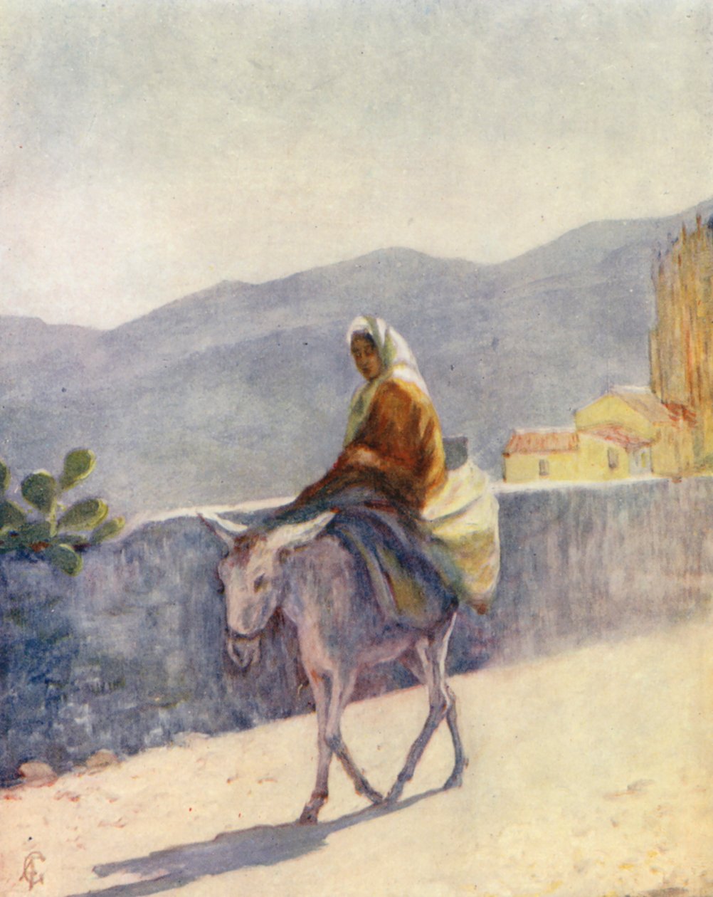 På landevejen, Ronda (farvelitografi) af Augustine Fitzgerald