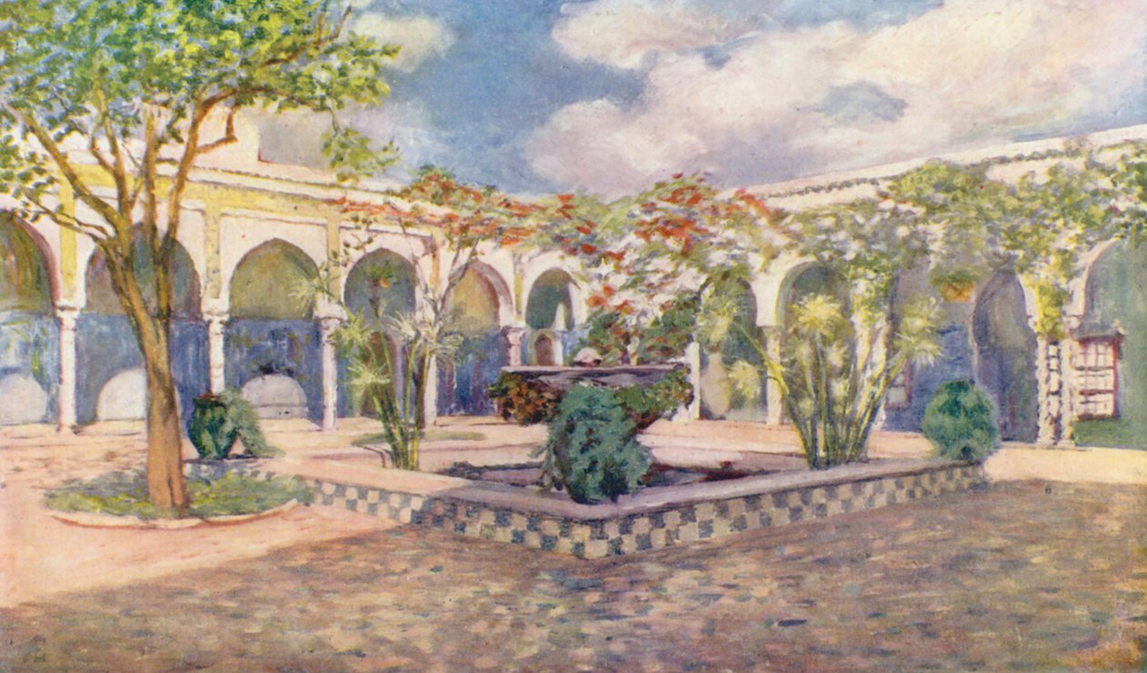 Villa Djenan El Mufti, Algier (farvelitografi) af Augustine Fitzgerald