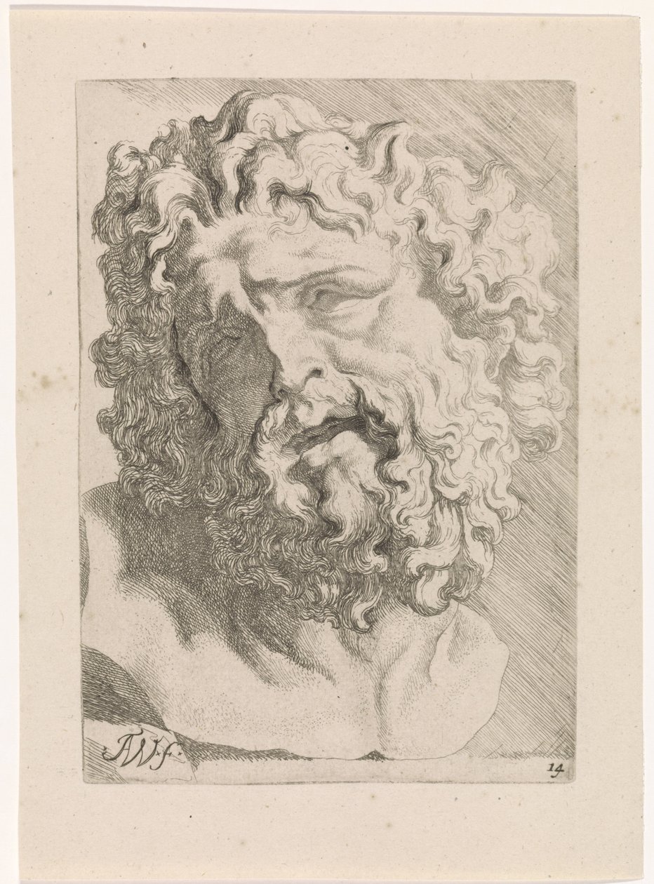 Leder af Laocoon Studier til en tegnebog efter klassiske skulpturer og figurer af Anthony van Dyck (serietitel) af Augustinus Terwesten (I)