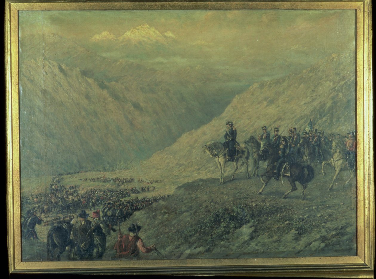 Andesbjergene i 1817 (olie på lærred) af Augusto Ballerini